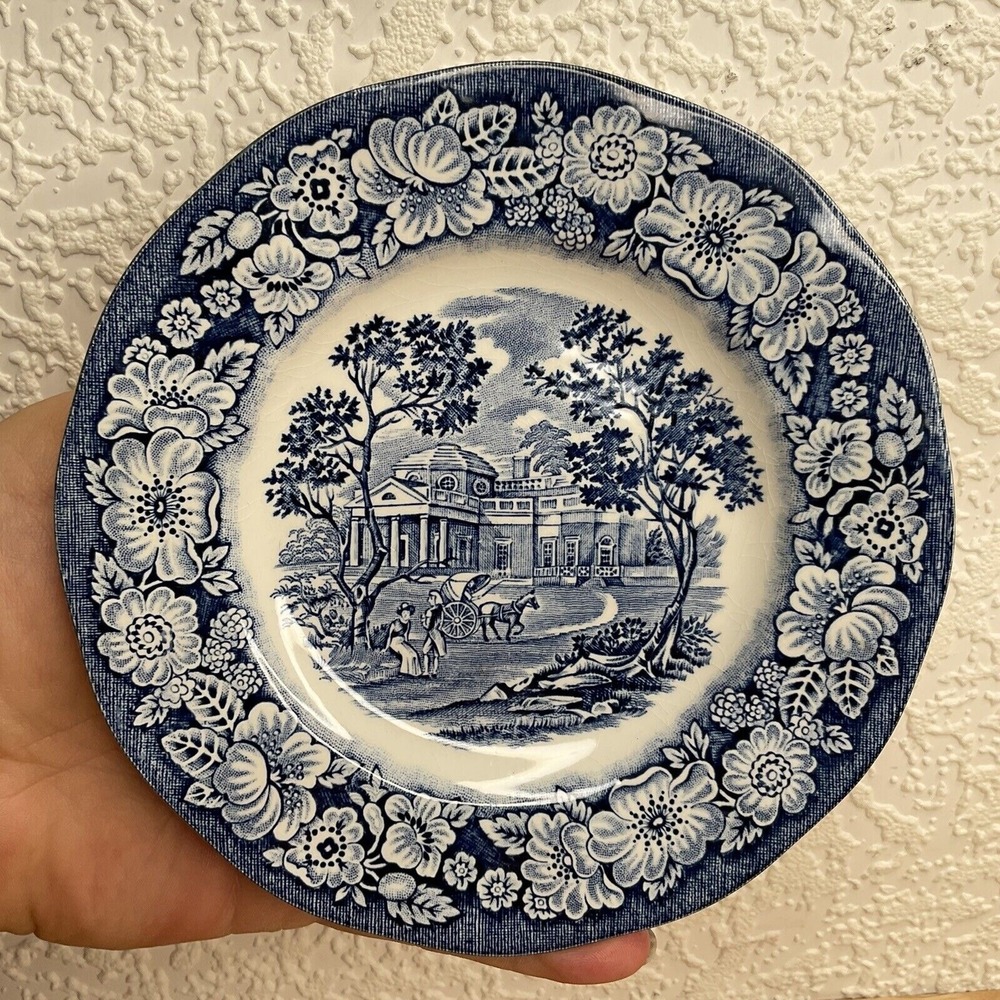 Staffordshire Liberty Blue Monticello Ironstone Bread & Butter Plate England 6"